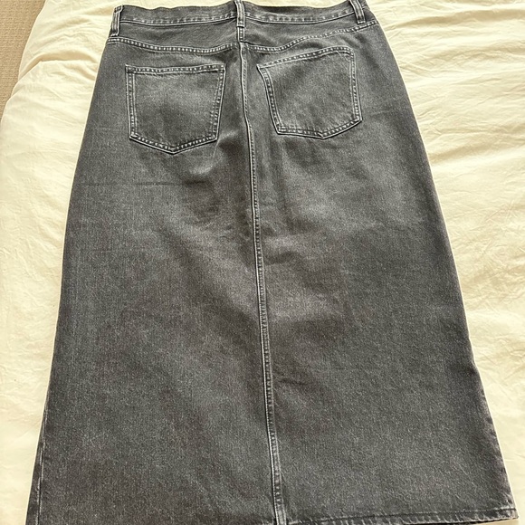 MADEWELL sz32 DARK DENIM FRONT SPLIT MAXI SKIRT NWT - Picture 3 of 5